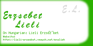 erzsebet lieli business card